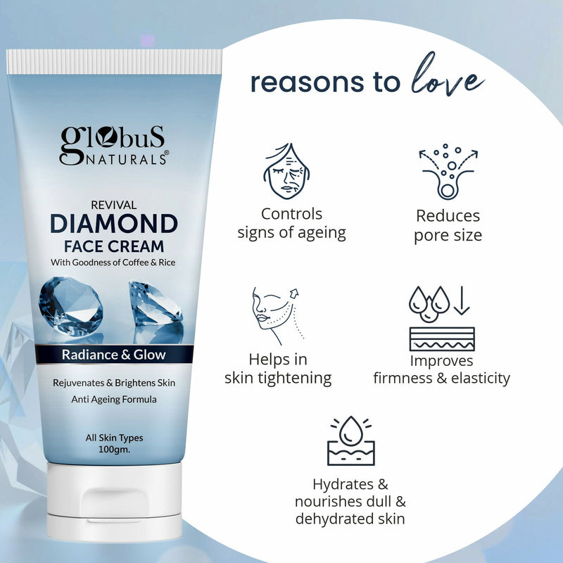 Globus Naturals Revival Diamond Face Cream, Suitable For All Skin Types