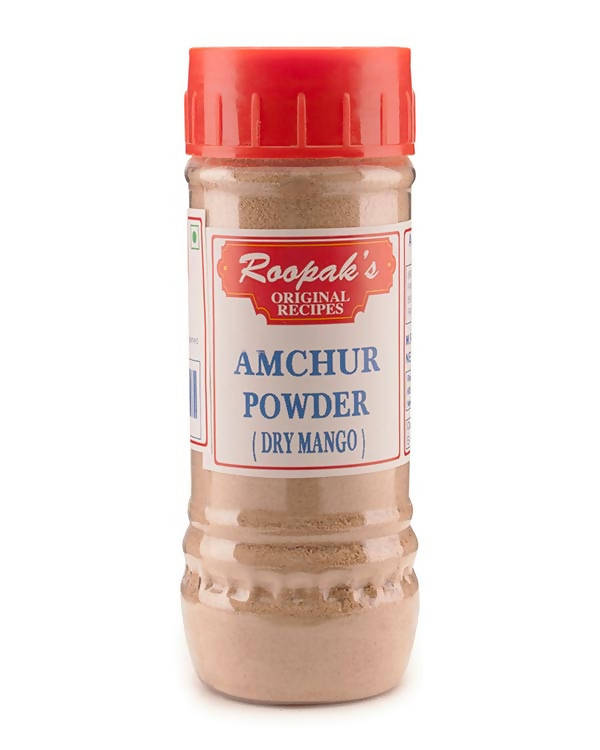 Bottle of Roopak's Amchur Powder on a white background