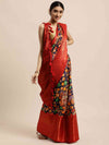 Black Colour Kalamkari Zari Work Silk Blend Kanjivaram Saree