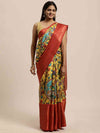 Beautiful Kalamkari Zari Work Silk Blend Kanjivaram Saree