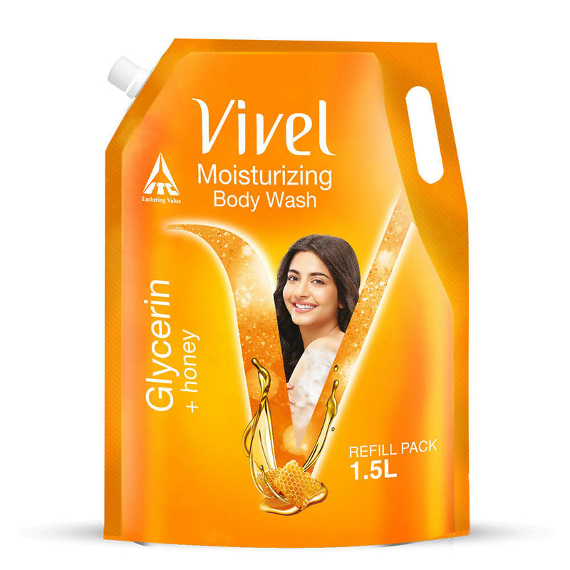 Vivel Moisturizing Body Wash Glycerin & Honey Shower Gel Supersaver XL Refill Pouch