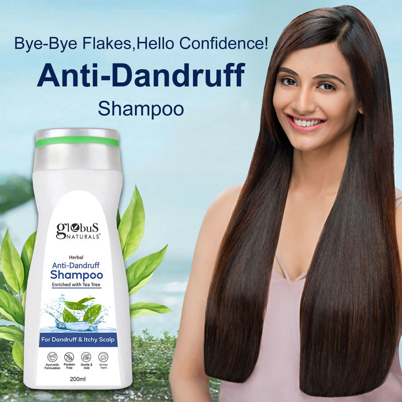 Globus Naturals Anti Dandruff Shampoo, For Dandruff and Itchy Scalp, Suitable For All Hair Types