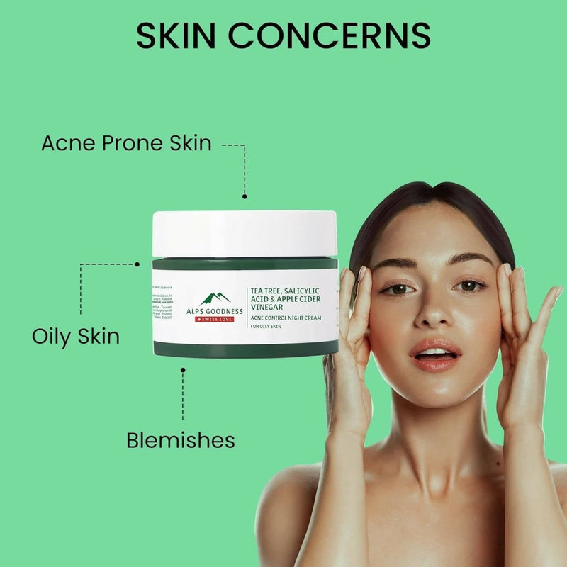 Alps Goodness Tea Tree, Salicylic Acid & Apple Cider Vinegar Acne Control Night Cream