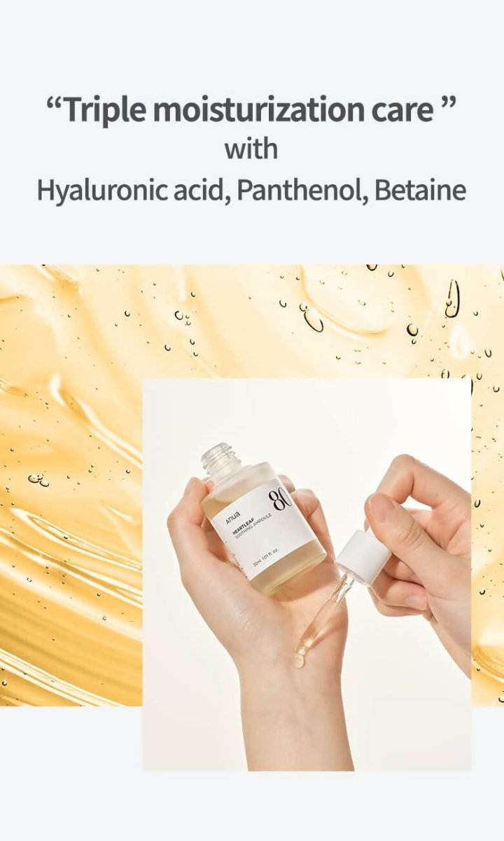 Anua Peach Heartleaf 80% Soothing Ampoule Highly Concentrated Skin Calm Serum - Korean Skincare