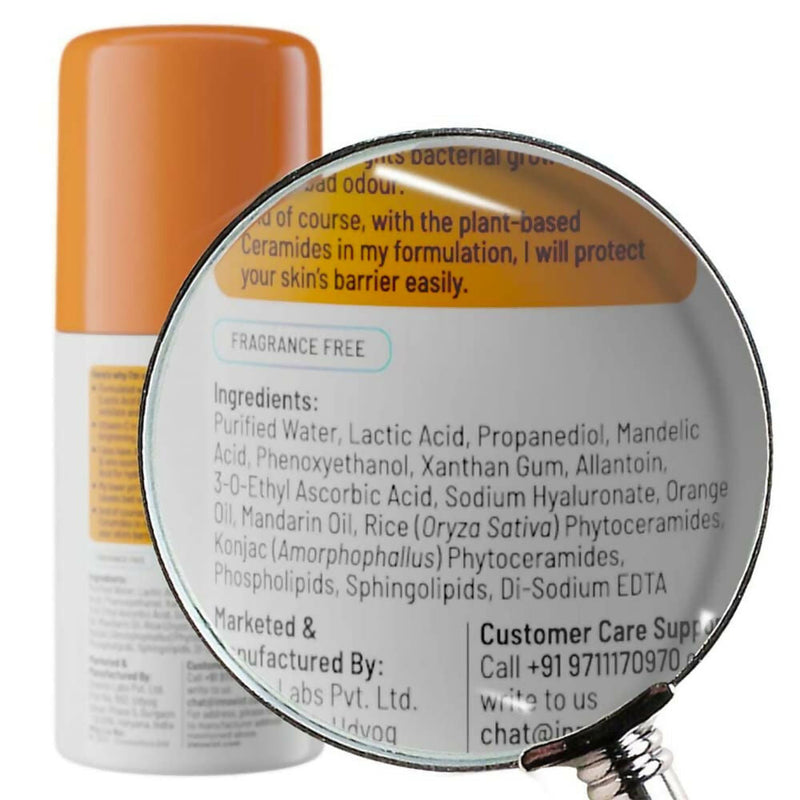 Chemist at Play UnderArm Roll On Fragrance Free, Prevents Body Odour, Brightens Skin & Exfoliates Underarm