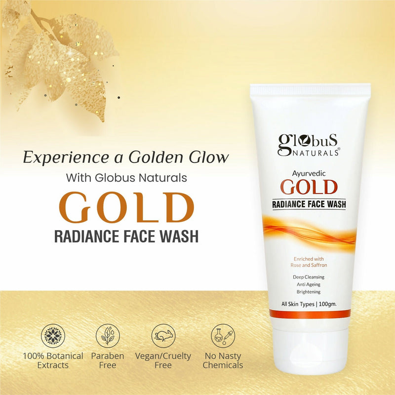 Globus Naturals Gold Radiance Anti Ageing & Brightening Face Wash
