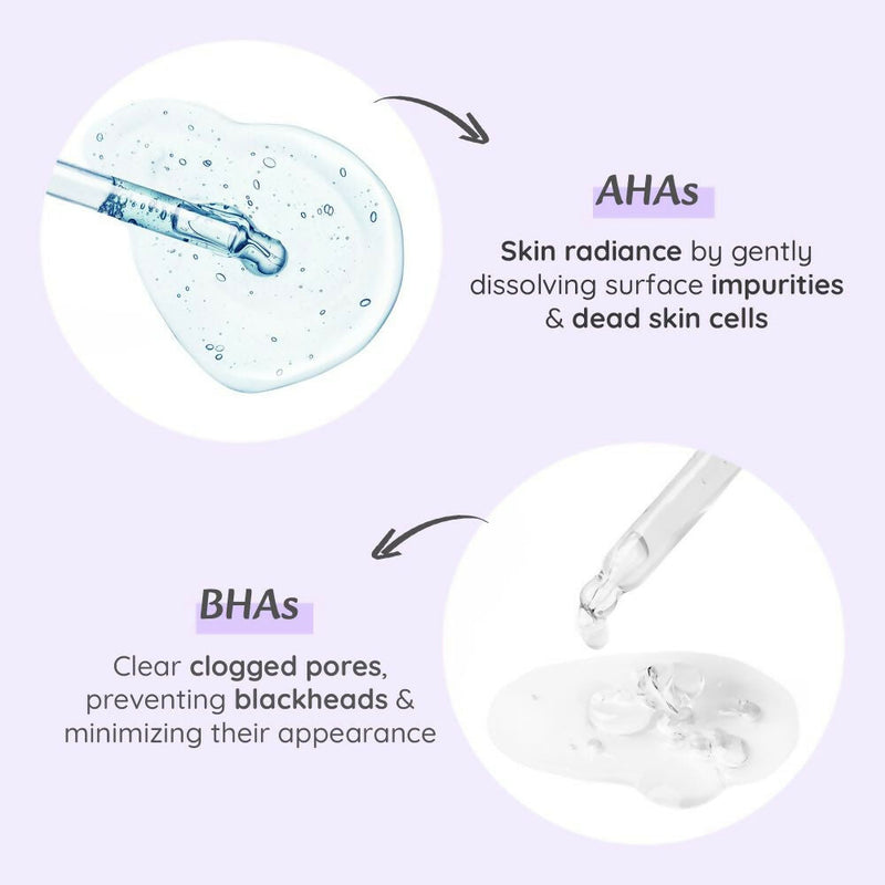 Wild Oak 7% AHA BHA Exfoliating Face Serum Pore Cleansing & Anti-Aging, Anti Acne Serum