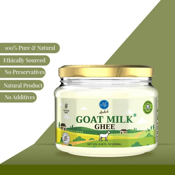 Aadvik A2 Goat Milk Ghee with Ayurvedic Benefits | 100% Pure & Natural Goat Milk Ghee | From Grass Fed Goat A2 Milk