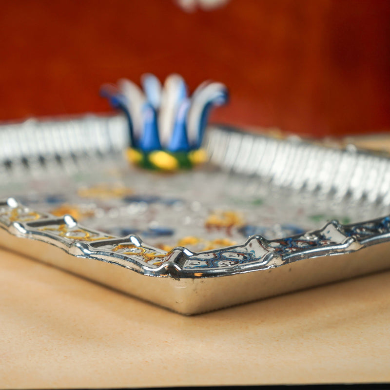 Sri Rudra Square Meenakari Tray (SR 03477)