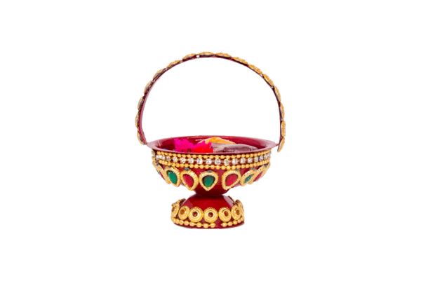 Sri Rudra Decorative Kumkum Haldi Pooja Basket – Small