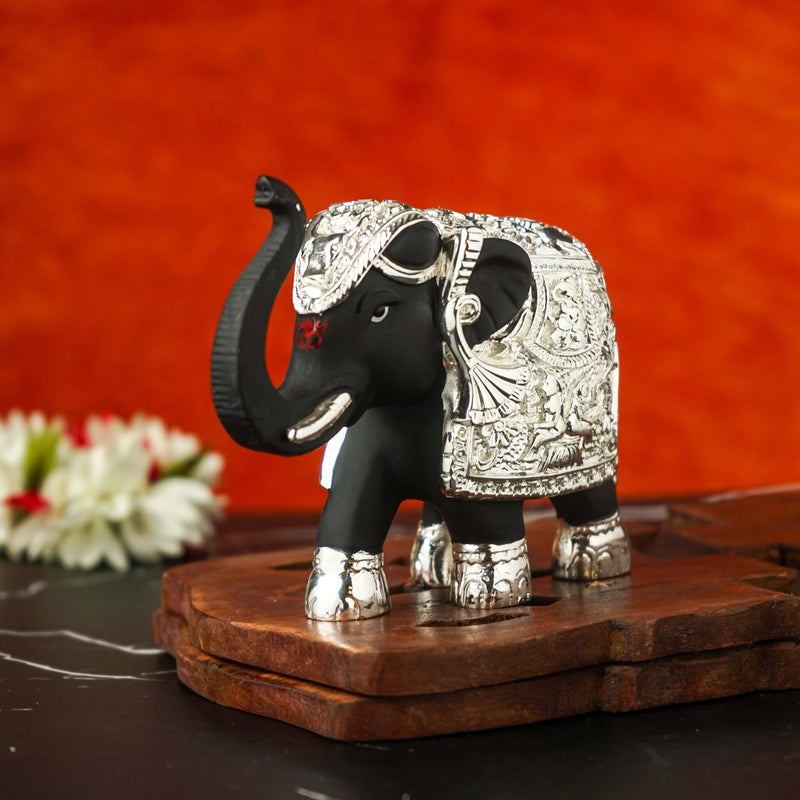 Sri Rudra Elephant 4.5 Inch Silver Plated Mix SR03170