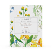 Box of Sadhev natural hair color with floral design on a white background