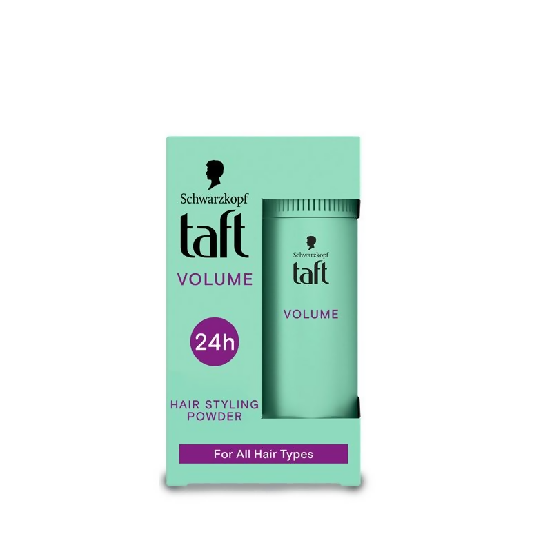 Schwarzkopf Taft Volume hair styling powder packaging on a white background