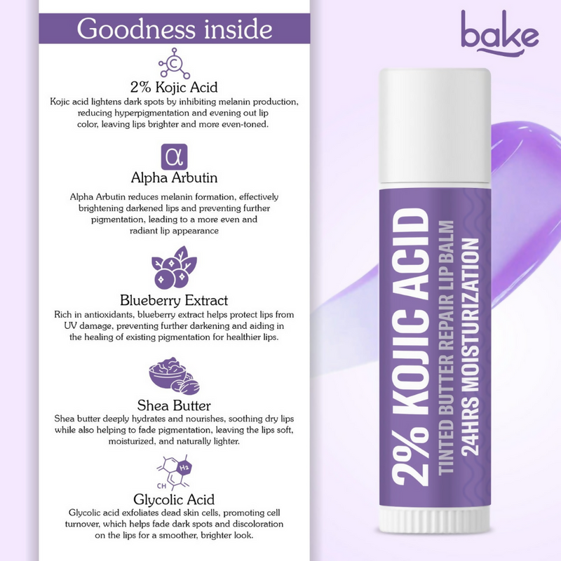 Bake 2% Kojic Acid Tinted Butter Brightening Lip Balm