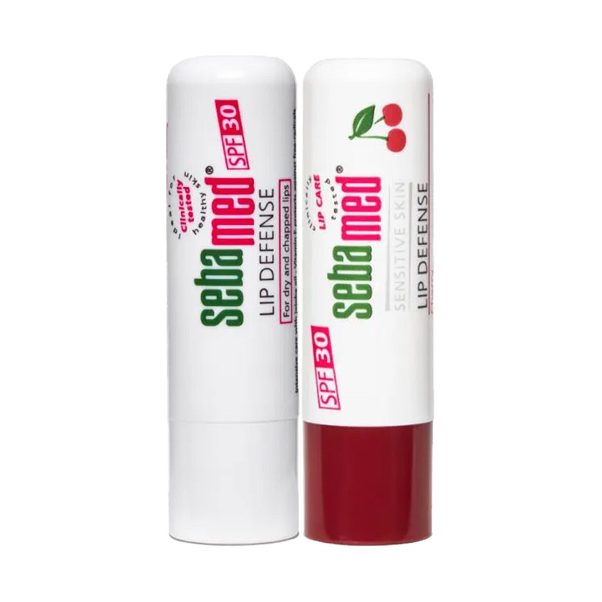 Two Seba Med lip defense products on a white background