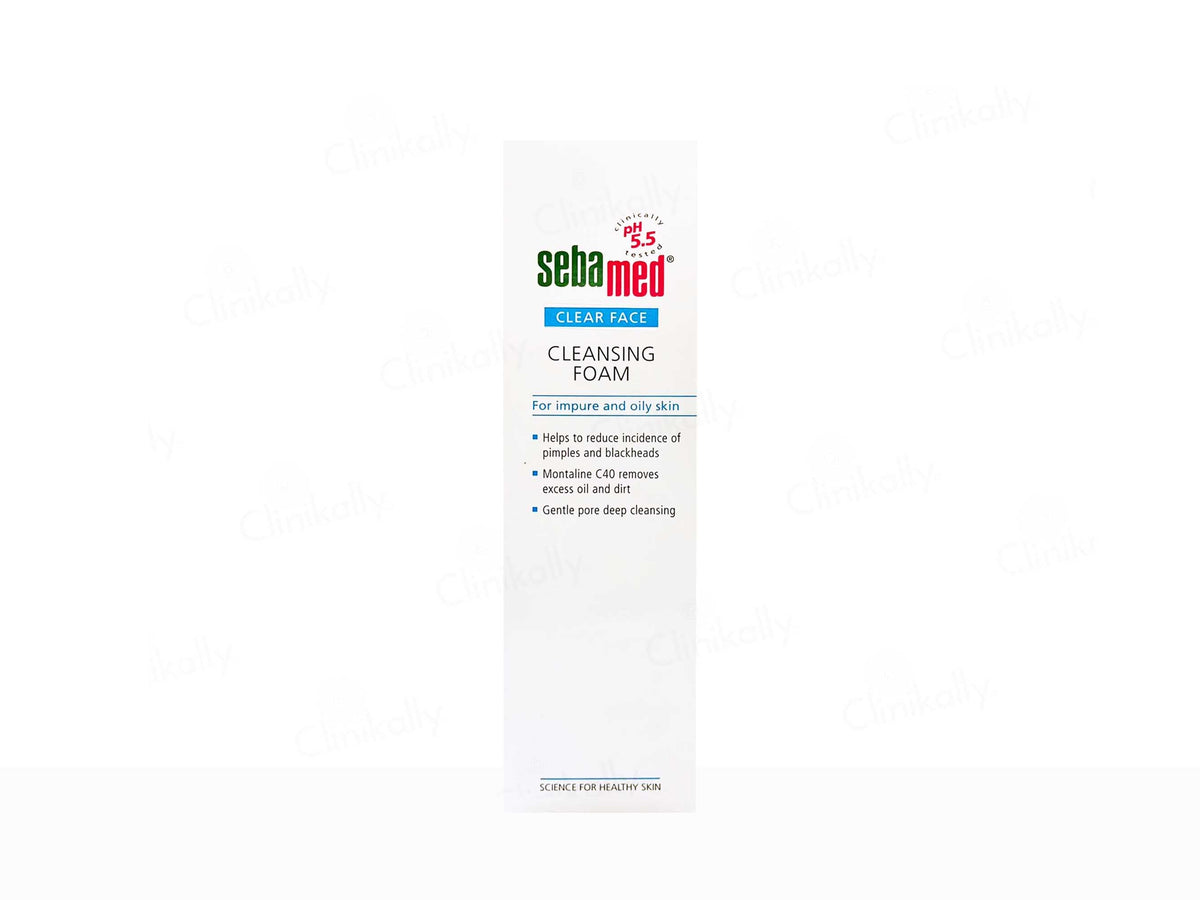 Sebamed cleansing foam packaging on a white background