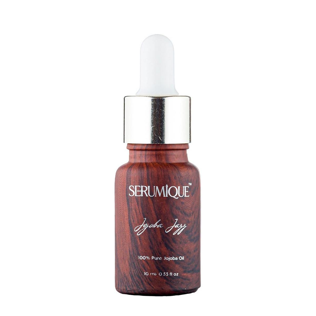 Serumique Jojoba Oil dropper bottle on a white background