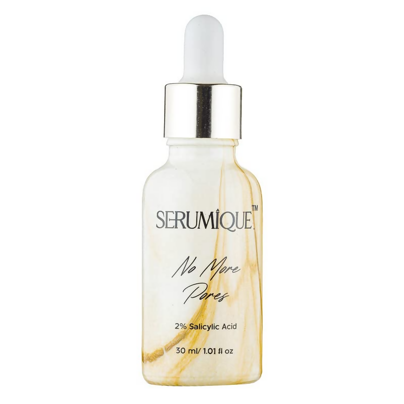 Serum bottle with dropper labeled 'SERUMIQUE' on a white background