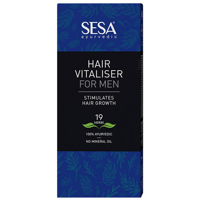 SESAAyurvedic Hair Vitaliser for men packaging on a white background