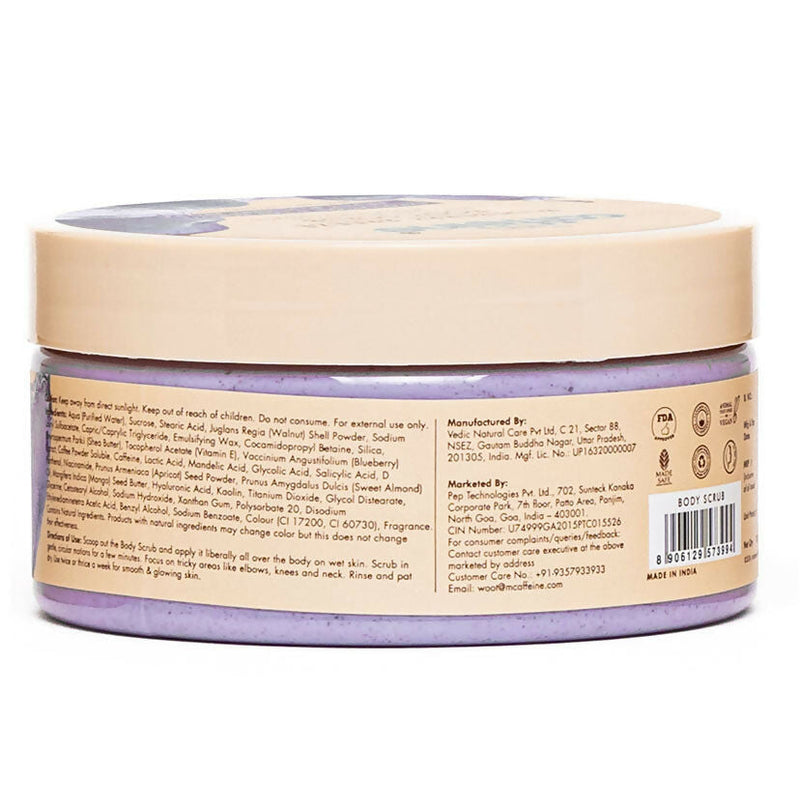 mCaffeine Blueberry Breeze Body Scrub, Exfoliates, Removes Tan, Fruity Blueberry Aroma