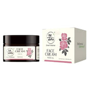 Face cream jar and packaging with floral design on a white background
