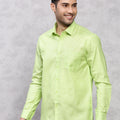 Men Cotton Rich Shirt Light Green T12 CK1
