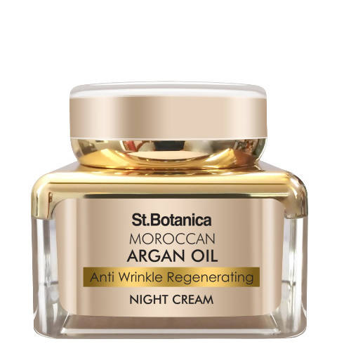 St.Botanica Moroccan Argan Oil night cream jar on a white background