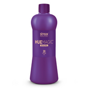 Purple bottle of streax Hue Magic Developer on a white background