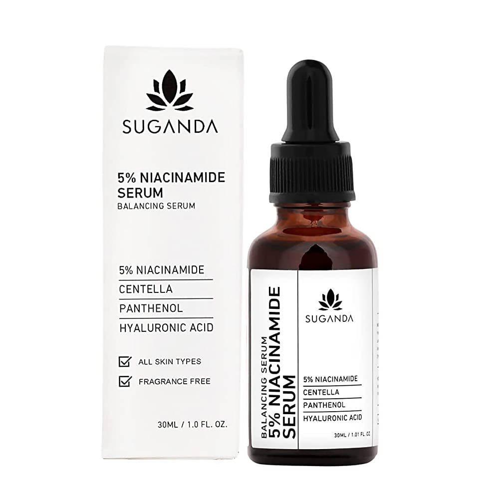Suganda 5% Niacinamide Serum bottle and packaging on a white background