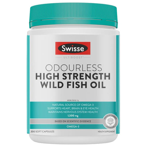 Swisse 1500mg Omega 3 Fish Oil 200 Capsules - High Concentrate Formula