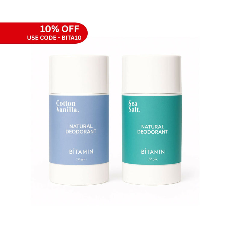 Bitamin Natural Deodorant Cotton Vanilla, Sea Salt Roll On
