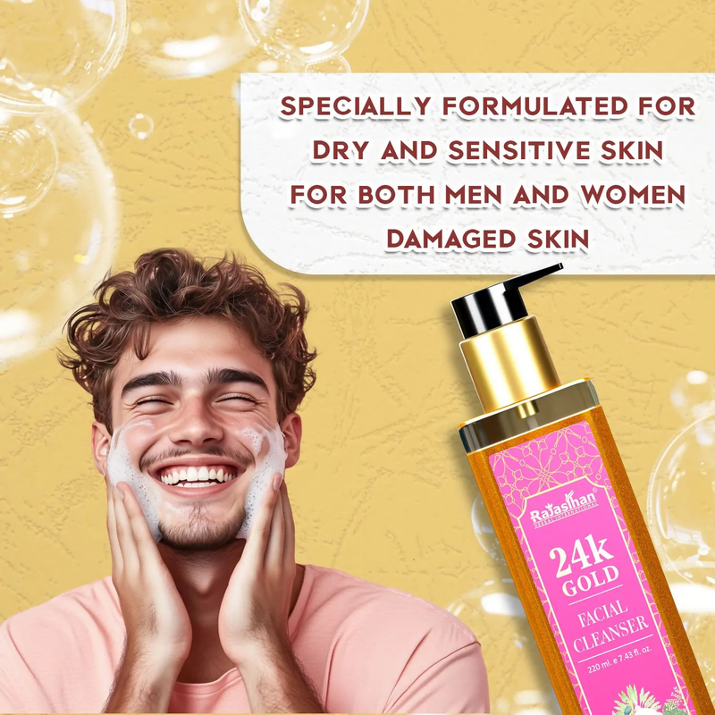 Rajasthan Herbals 24K Gold Facial Cleanser for Youthful Skin
