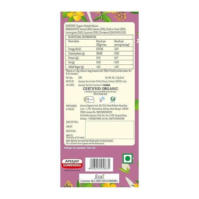 Flurys Slim Tea – Detoxing Organic Herbal Tea with Fennel