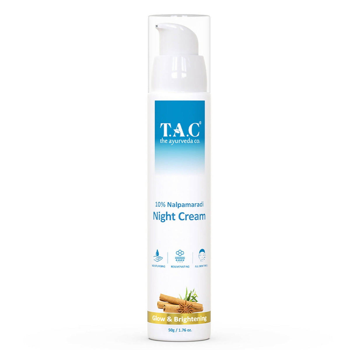 T.A.C. Night Cream bottle on a white background