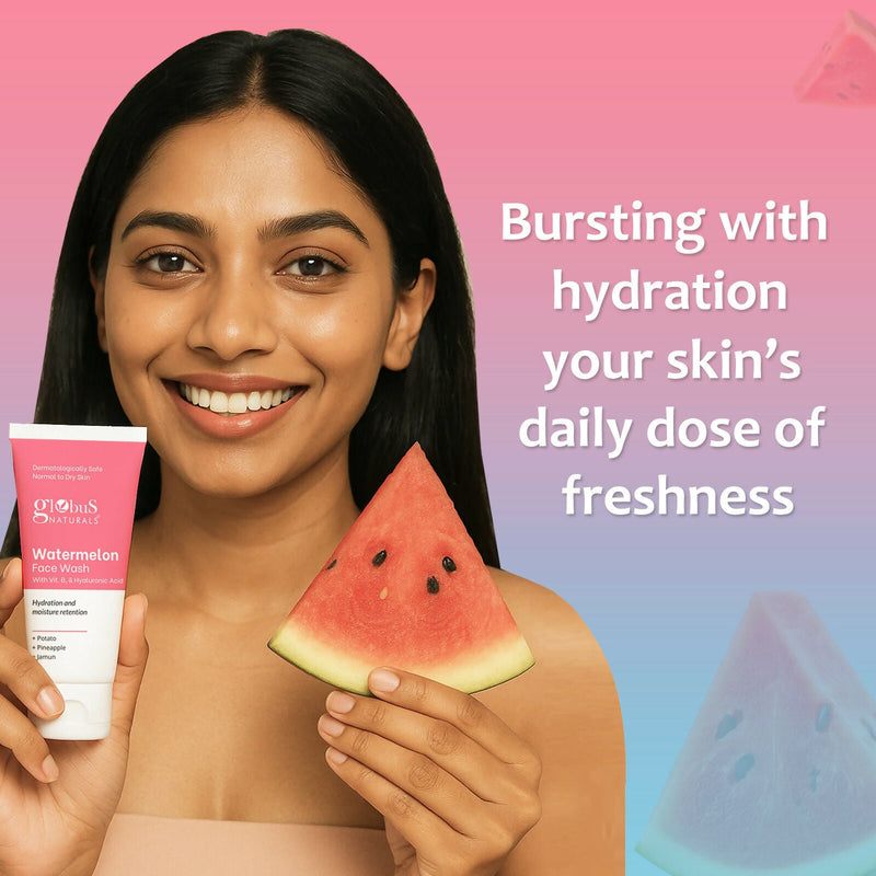 Globus Naturals Watermelon Face Wash with Vitamin B3 & Hyaluronic Acid