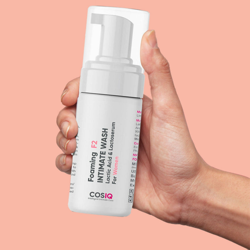 Cos-IQ Foaming F2 Intimate Wash For Women, Hygiene Wash with Lactic Acid & Lactoserum