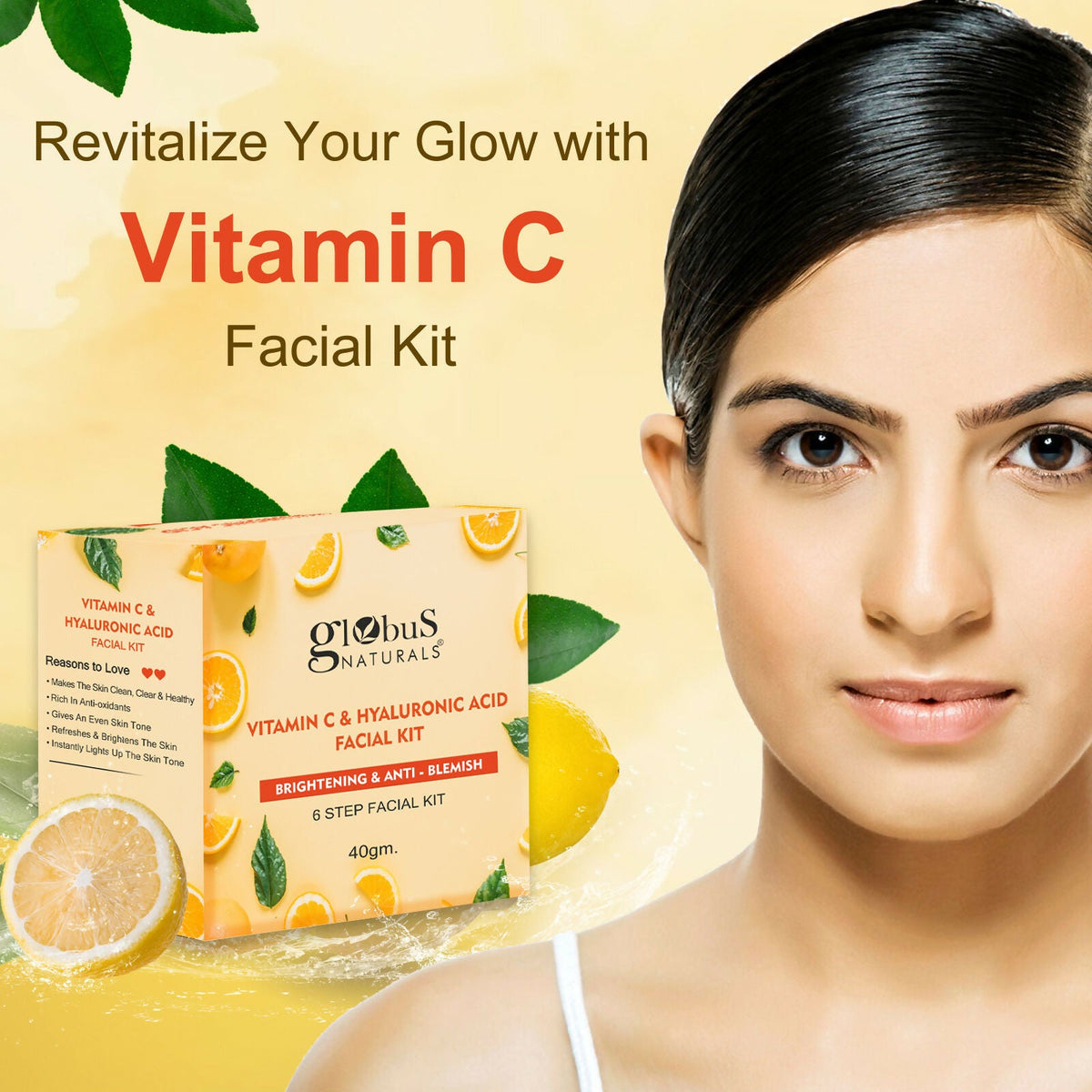 Globus Naturals Anti Acne Glycolic & Salicylic Acid 6 Step Facial Kit