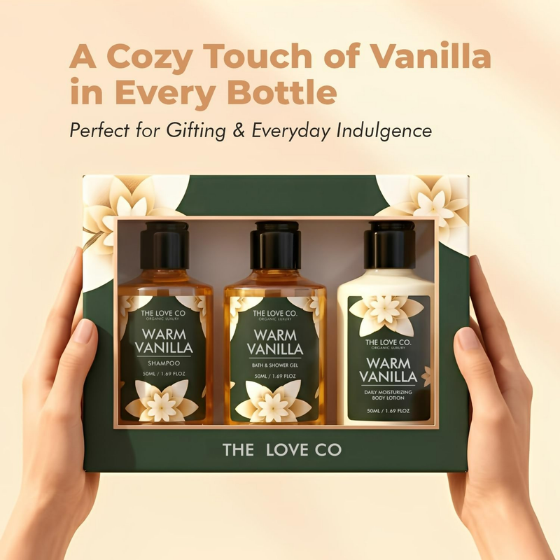 The Love Co. Warm Vanilla Bath & Body Gift Set Kit