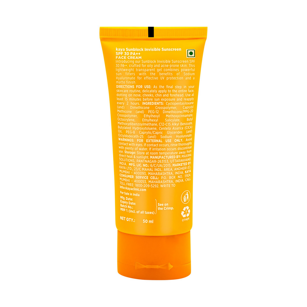Kaya Sunblock Invisible Sunscreen With SPF 30