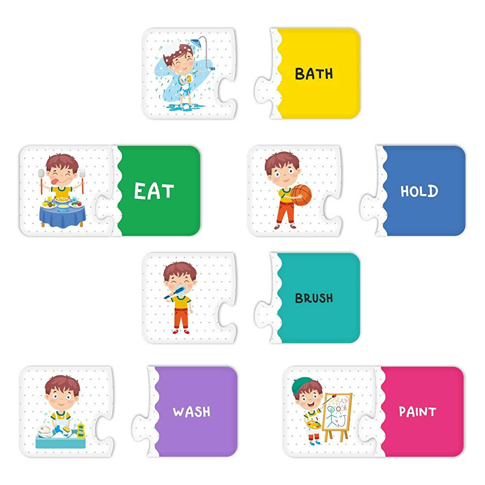 Webby Action Words 2 Pieces Learning Pack Jigsaw Puzzle For Kids