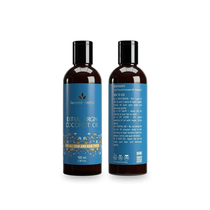 Avimee Herbal Extra Virgin Coconut Oil For Winters, Moisturizes Skin & Hair - Limited Time Offer