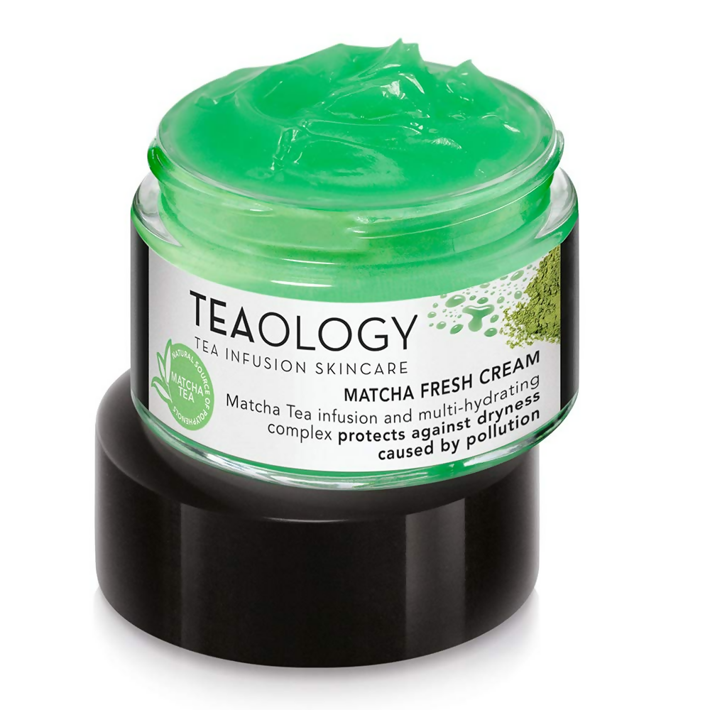 Teaology Matcha Fresh Cream jar on a white background
