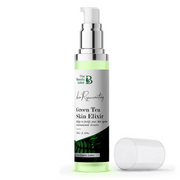 Green Tea Skin Elixir bottle with pump on a white background