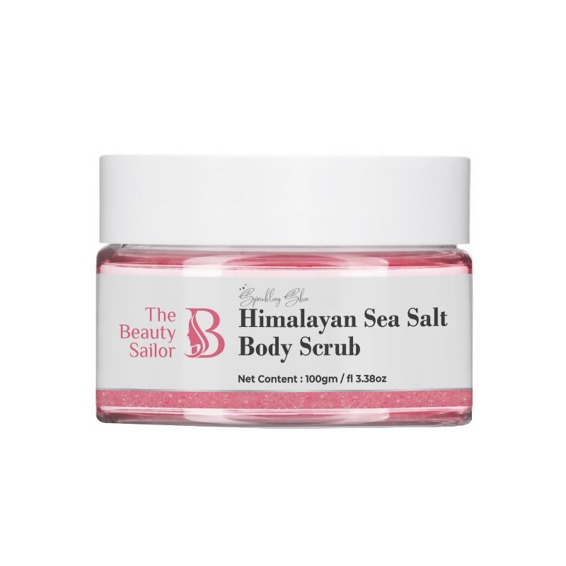 Jar of Himalayan Sea Salt Body Scrub by The Beauty Sailor on a white background