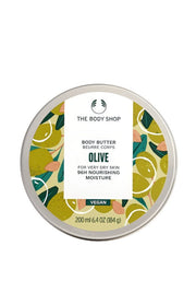 The Body Shop Olive body butter container on a white background