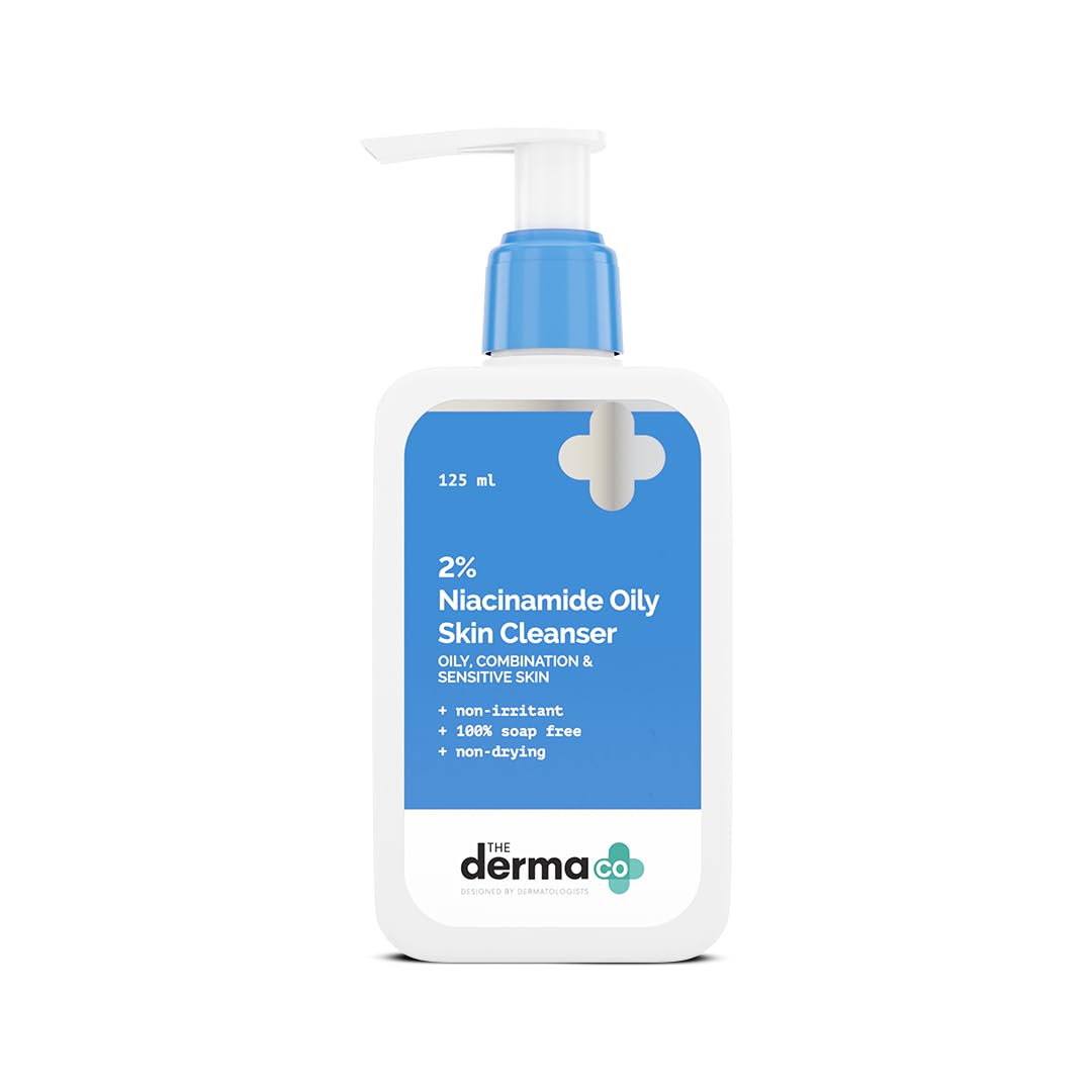 The Derma Co 2% Niacinamide Oily Skin Cleanser for Sensitive, Oily &amp; Combination Skin 125 ml