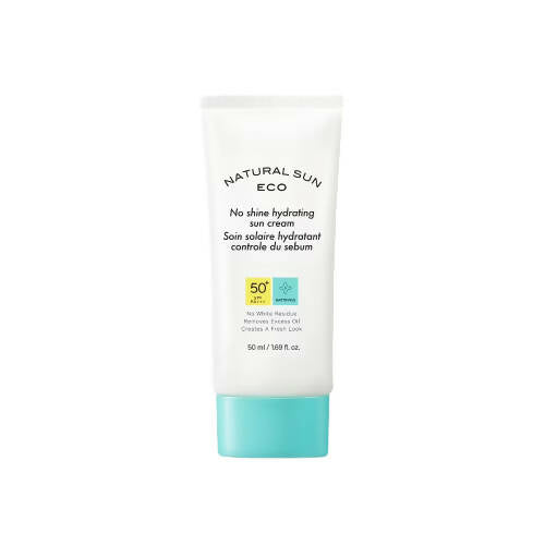 Sunscreen cream tube with 'Natural Sun Eco' branding on a white background
