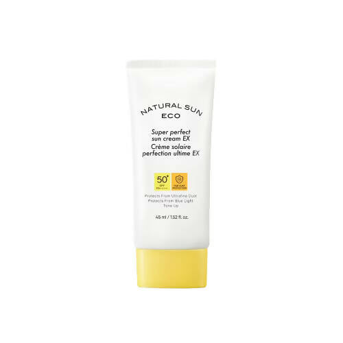 Sun cream tube labeled 'Natural Sun Eco' on a white background