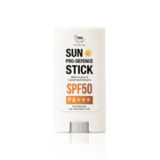 Sunscreen stick with SPF 50 on a white background