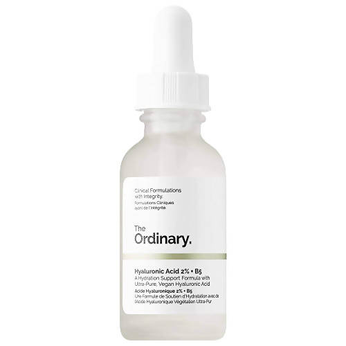The Ordinary skincare serum bottle on a white background